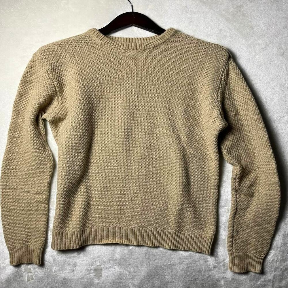 Santa Barbara Dobby Wool Sweater Men's M Beige Slim Fit Purnell Work Wear Beach